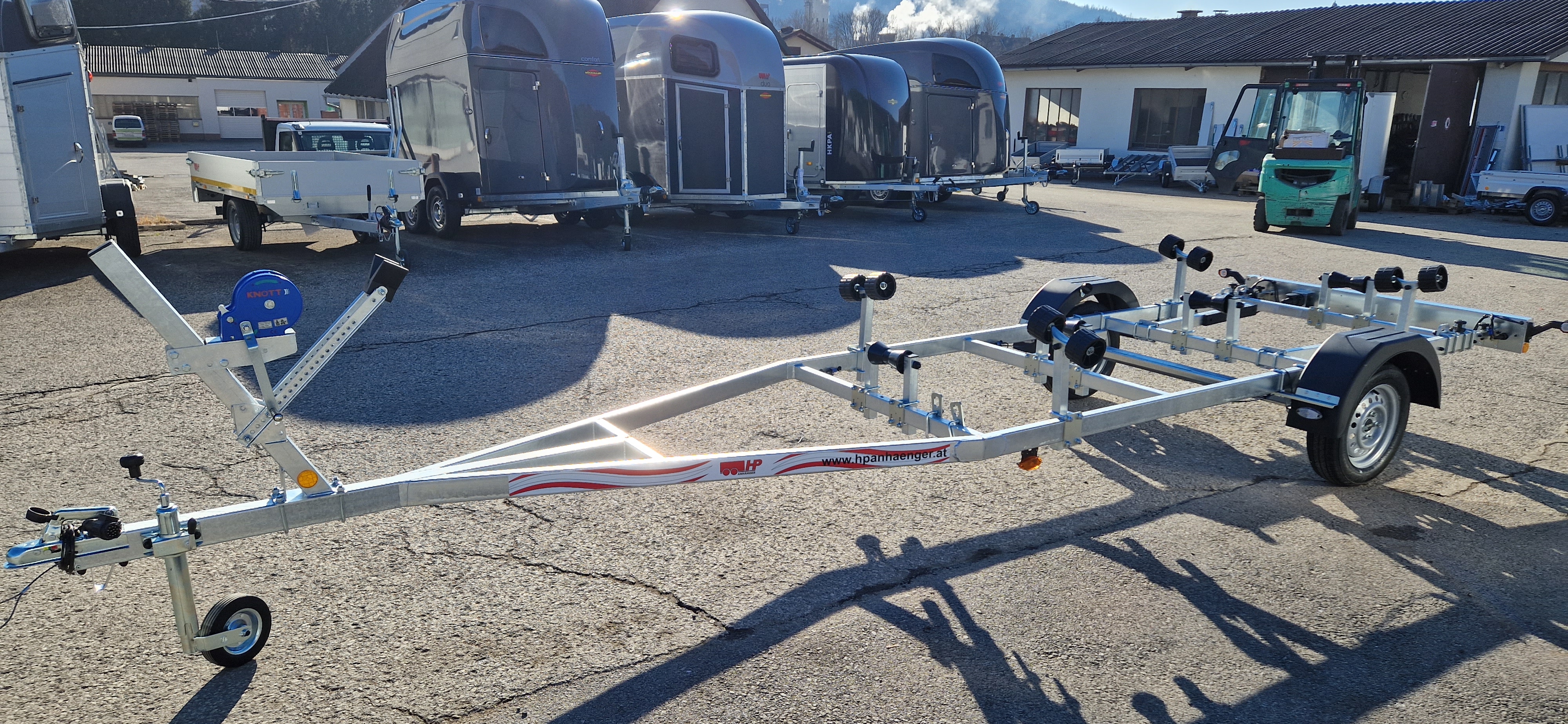 Bootsanhänger, Bootstrailer PKW-Anhänger HP 750 BA-XL, 750 kg ungebremst für Mororboote und Zillen